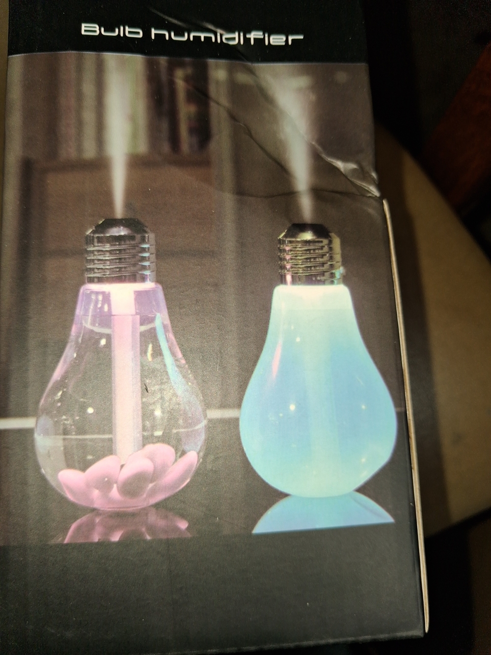Bulb Humidifier - Pink and Blue LED Lighted Aromatherapy Diffuser